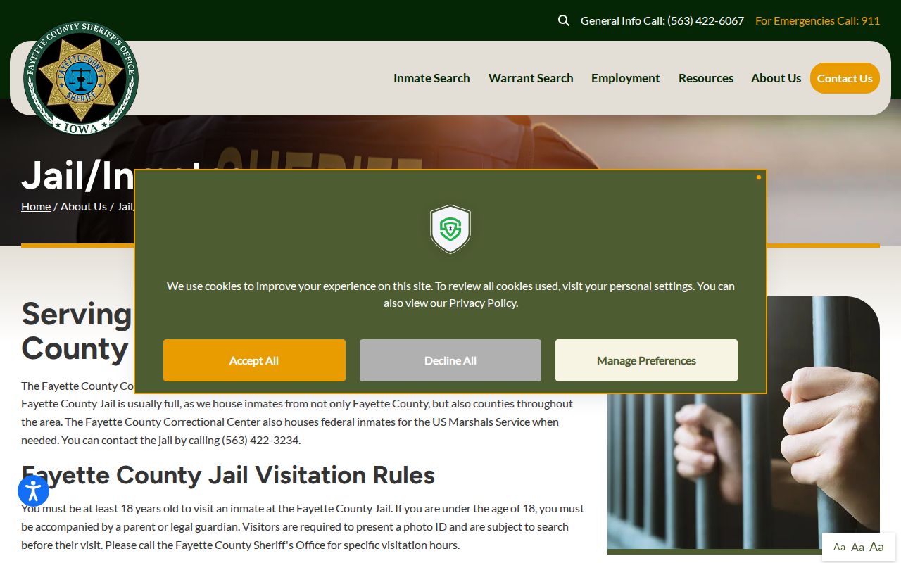 Fayette County jail cash bond instructions