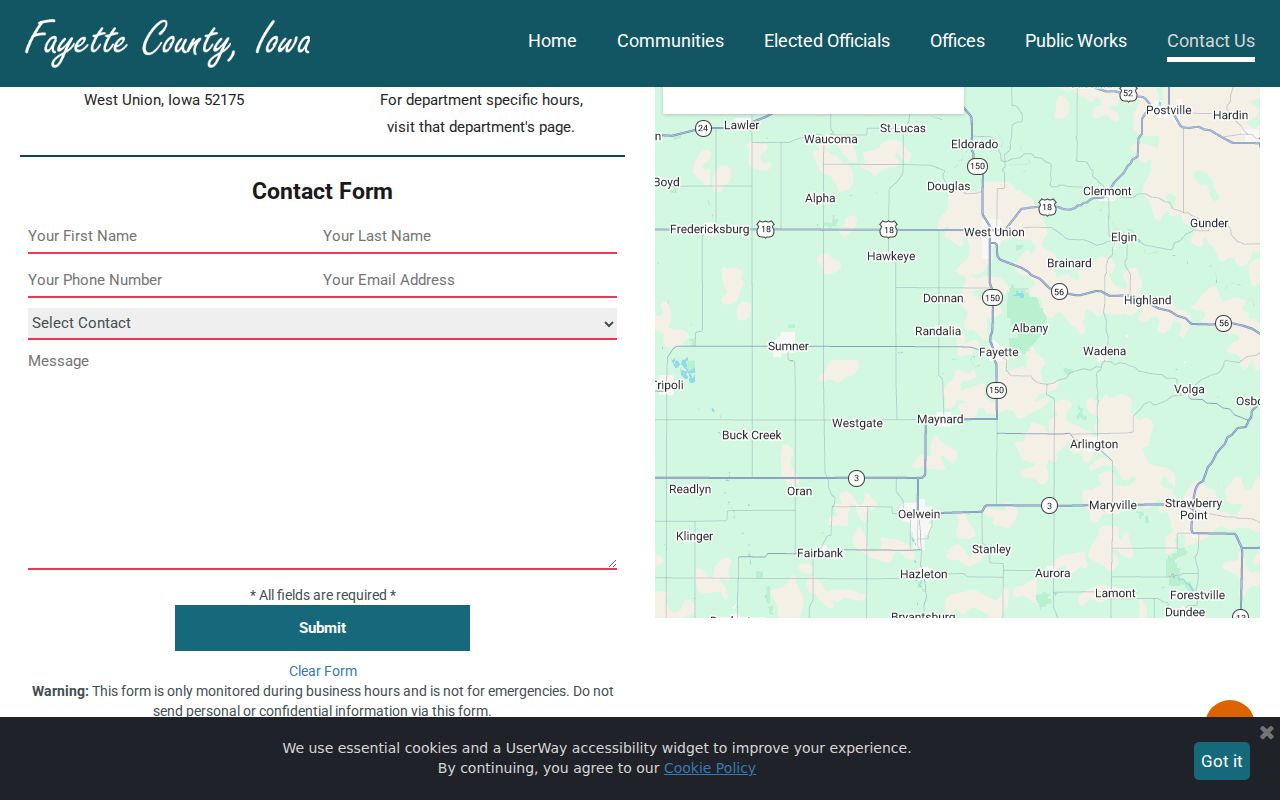Fayette County courthouse address and hours