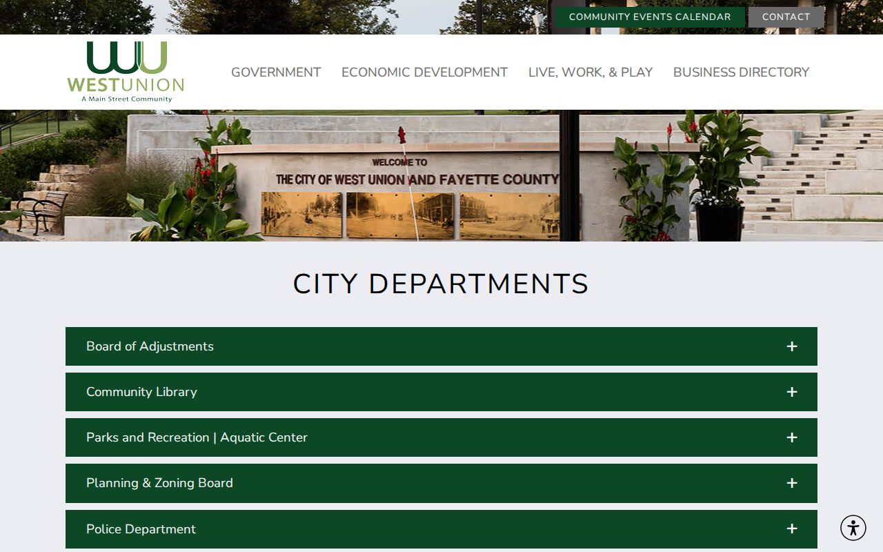 West Union warrant search city departments and police information