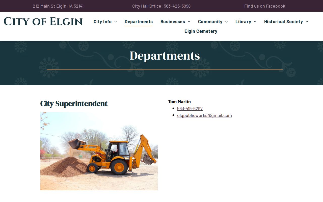 Elgin warrant records city departments page